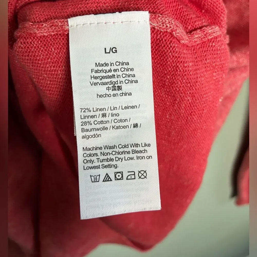 J. Crew - Cotton Linen Crewneck Sweater Heather Red Crewneck M L W XL College